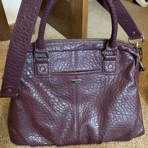 Wine satchel / crossbody. Pebble vegan leather